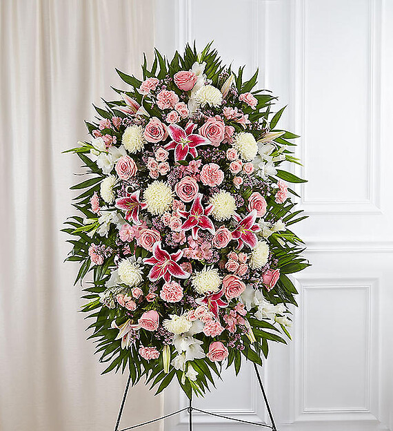 Pink &amp;amp; White Sympathy Standing Spray